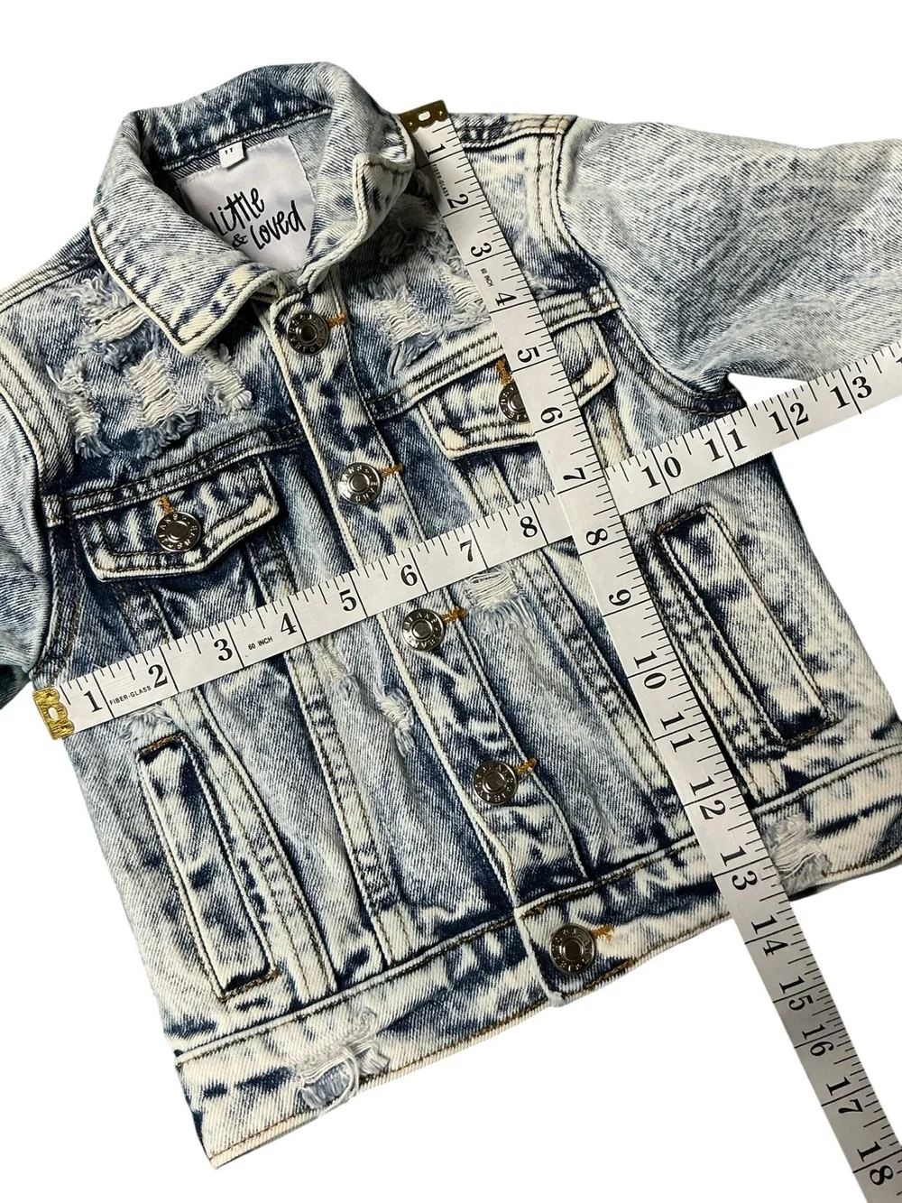 KISS Upcycled Denim 80s Stonewashed Distressed Band Jean Jacket Costume